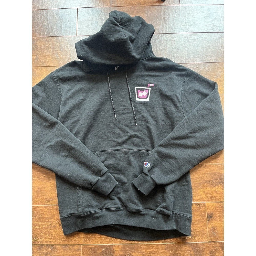 Pink Whitney Champion Barstool Sports Black Hooded Sweatshirt Womens Large?